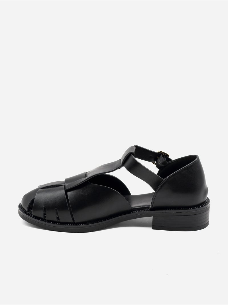 Sandálias rasas fechadas Preto - Kiabi
