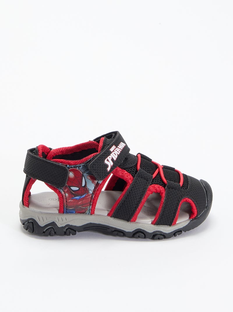 Sandálias semiabertas \'Spiderman\' Preto - Kiabi