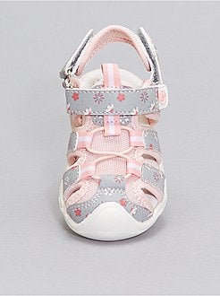 Menina 3-12 anos - Sandálias tipo desportivo com estampado 'flores' - Kiabi