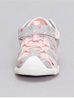 Menina 3-12 anos - Sandálias tipo desportivo com estampado 'flores' - Kiabi