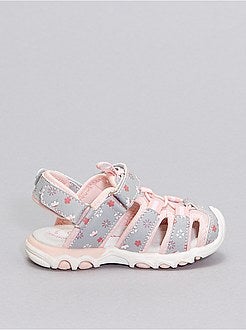 Menina 3-12 anos - Sandálias tipo desportivo com estampado 'flores' - Kiabi