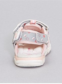 Menina 3-12 anos - Sandálias tipo desportivo com estampado 'flores' - Kiabi