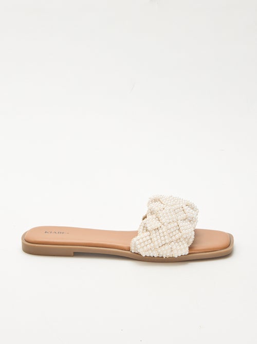 Sandálias trançadas com pérolas - Kiabi