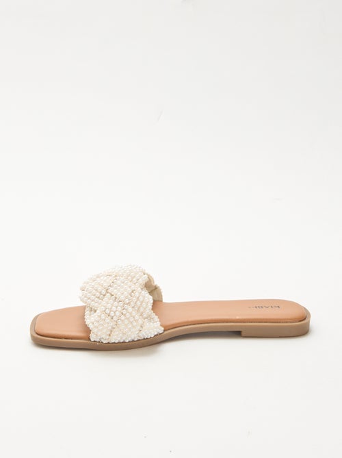 Sandálias trançadas com pérolas - Kiabi