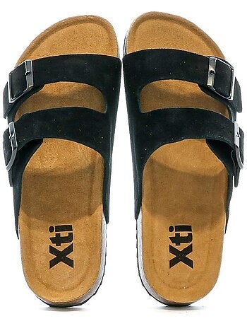 Sandálias Xti de Couro Pretas para Homem 142553