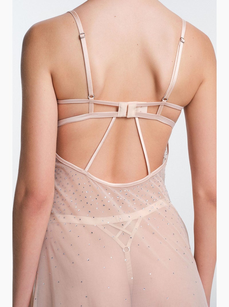 Sandy babydoll com detalhe de pedra, sem enchimento e sem aro penti Bege-argila - Kiabi