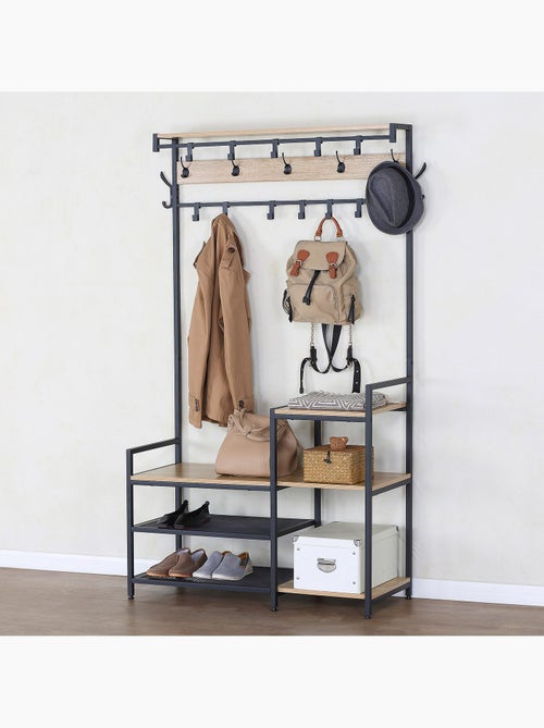 Sapateira max home entrada madeira e aço 4 prateleiras 102x40x180 cm - Kiabi