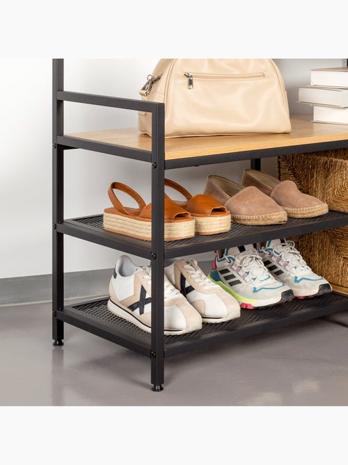 Sapateira max home entrada madeira e aço 4 prateleiras 102x40x180 cm - Kiabi