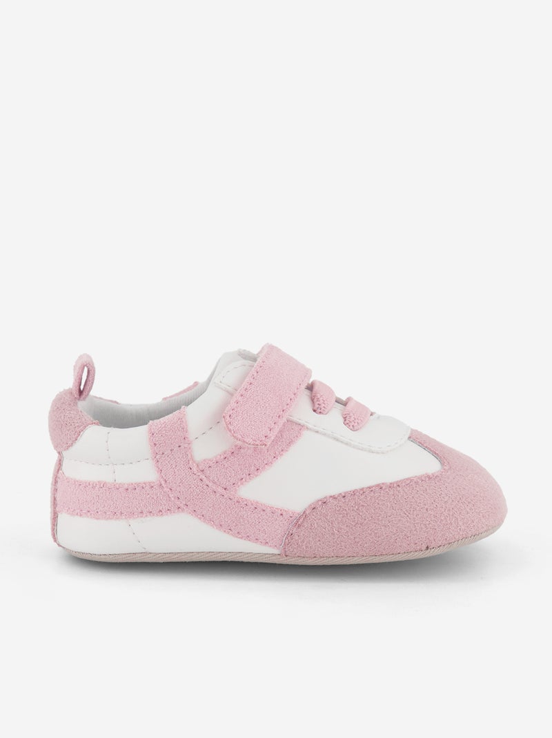 Sapatilhas baixas com abertura de velcro e atacadores Rosa - Kiabi