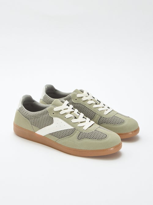 Sapatilhas baixas com detalhes em tecido - Kiabi