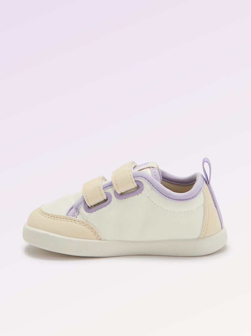 Sapatilhas baixas com fecho de velcro - Barefoot Branco - Kiabi