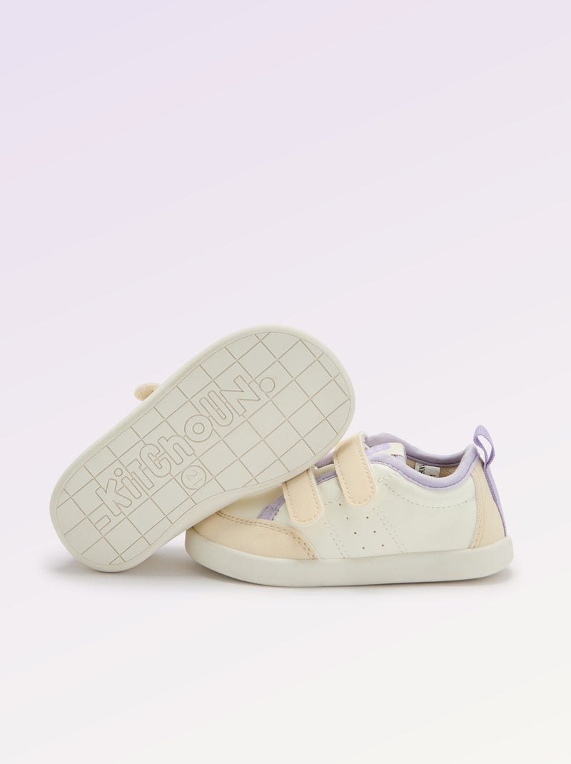 Sapatilhas baixas com fecho de velcro - Barefoot Branco - Kiabi