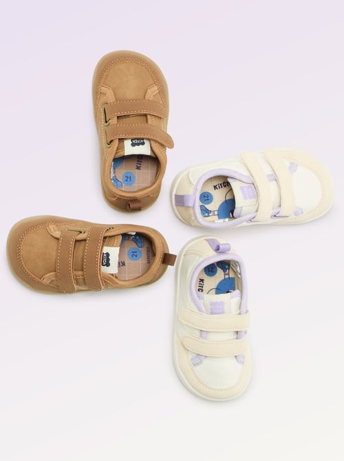 Sapatilhas baixas com fecho de velcro - Barefoot - Kiabi