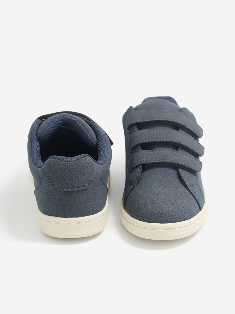 Sapatilhas baixas com fechos de velcro Azul - Kiabi