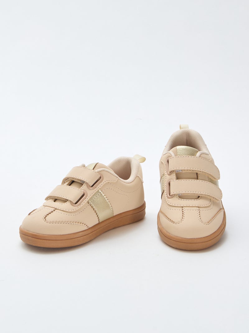Sapatilhas baixas com velcro Branco - Kiabi