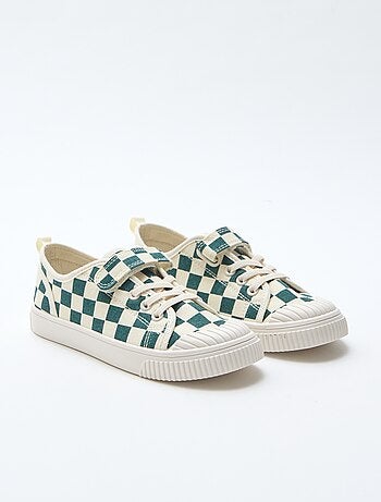 Sapatilhas baixas com velcro em lona