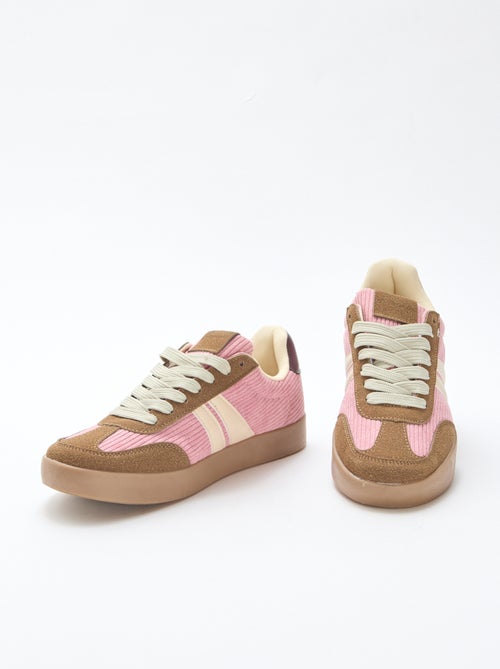 Sapatilhas baixas de bombazine com atacadores - Kiabi