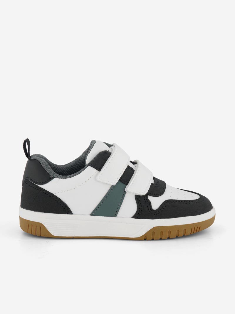 Sapatilhas baixas de velcro Branco - Kiabi