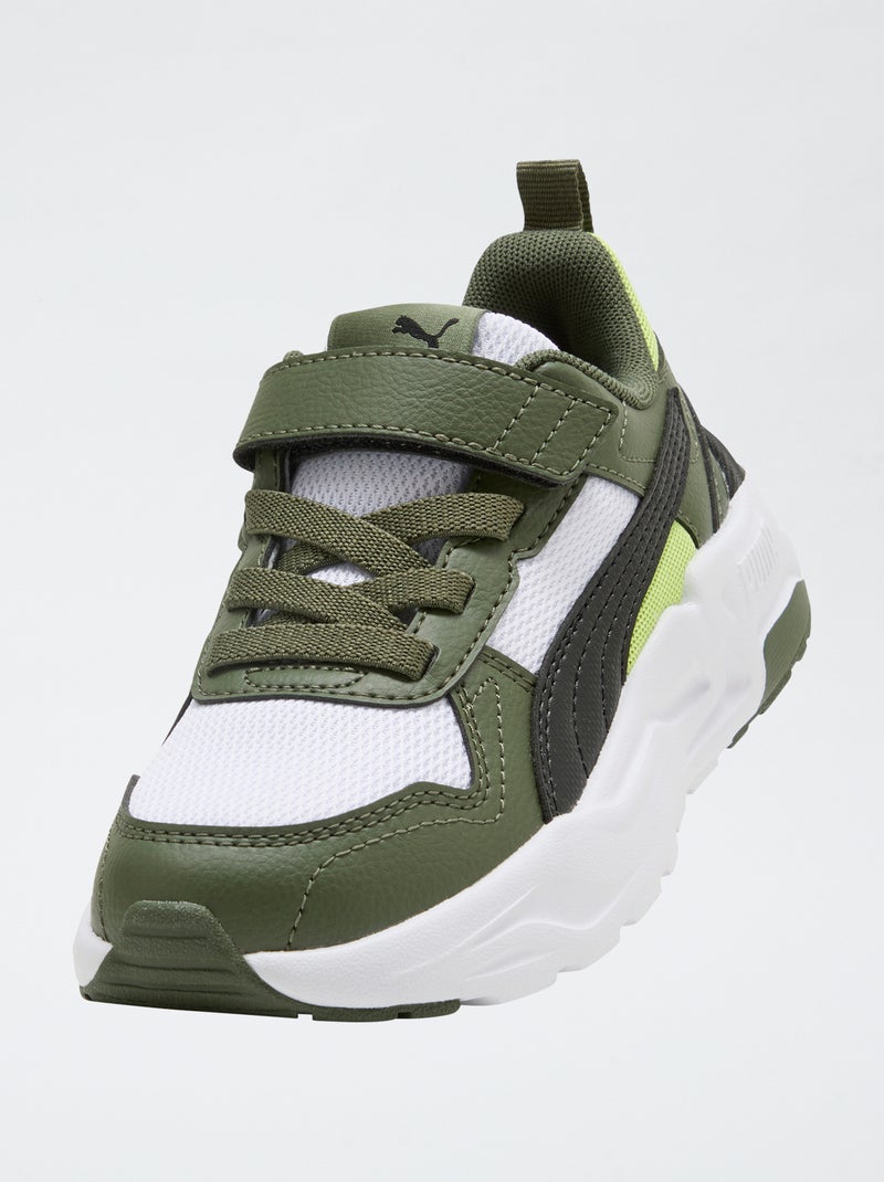 Sapatilhas baixas 'PUMA' com velcro e atacadores Verde - Kiabi
