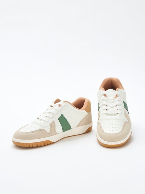 Sapatilhas baixas reforçadas tricolor - Kiabi