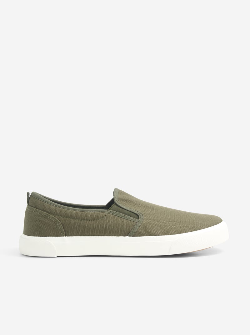 Sapatilhas baixas slip-on Caqui - Kiabi