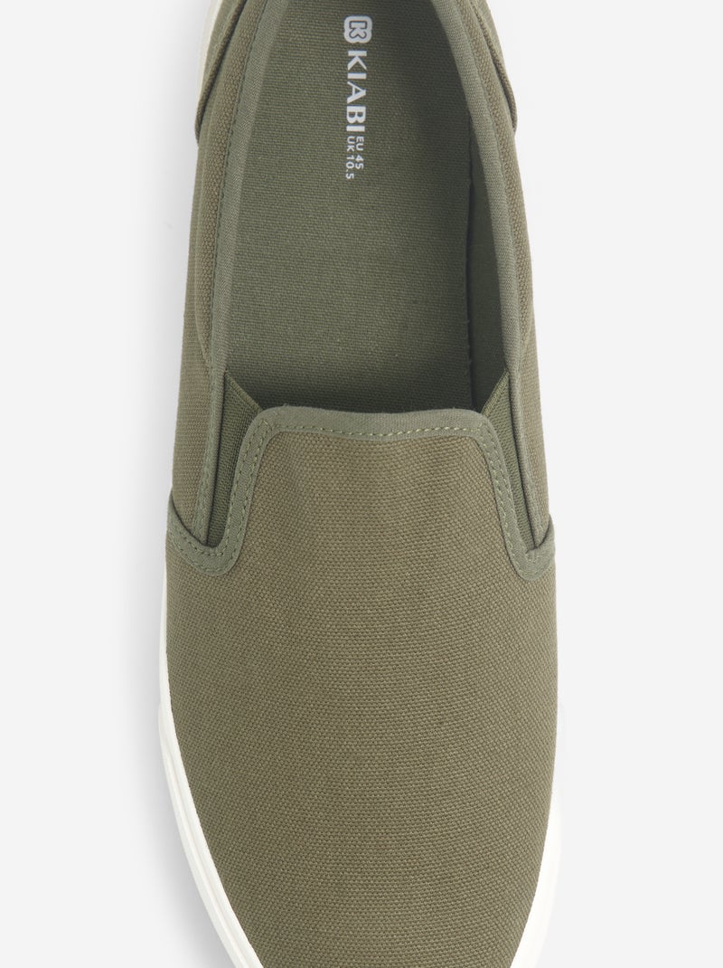 Sapatilhas baixas slip-on Caqui - Kiabi
