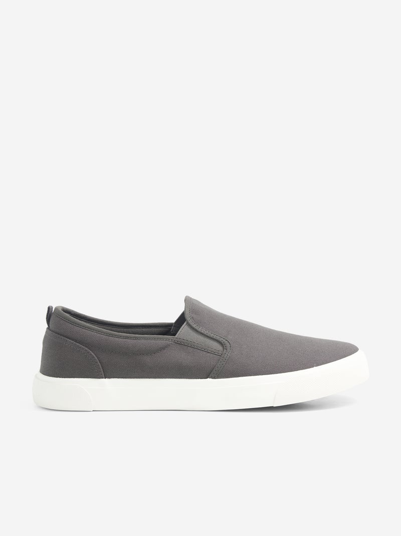 Sapatilhas baixas slip-on Cinza - Kiabi
