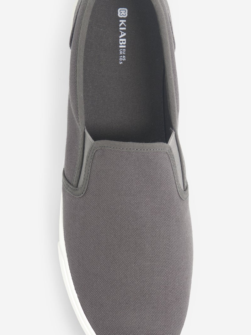 Sapatilhas baixas slip-on Cinza - Kiabi