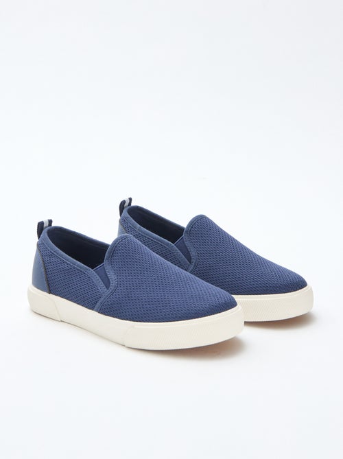 Sapatilhas baixas slip-on em malha lisa - Kiabi