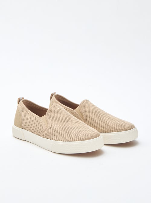 Sapatilhas baixas slip-on em malha lisa - Kiabi