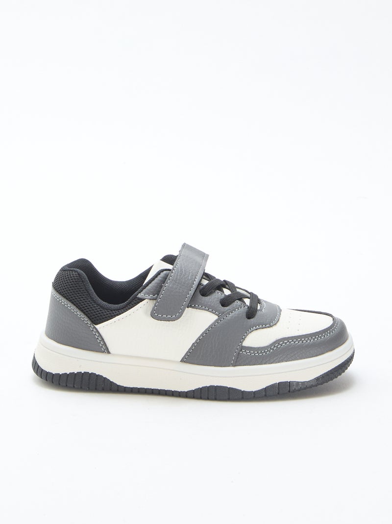 Sapatilhas baixas tricolores Cinza - Kiabi