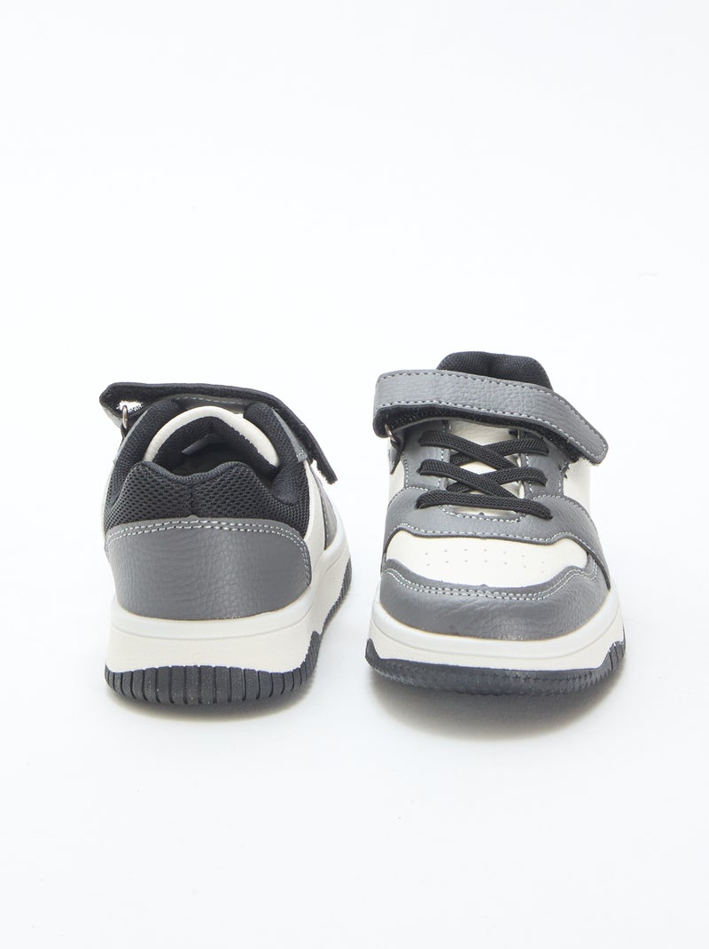 Sapatilhas baixas tricolores Cinza - Kiabi