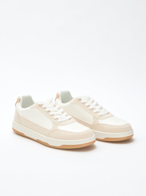 Sapatilhas bicolores com detalhes dourados - Kiabi