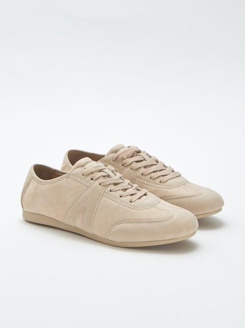 Sapatilhas bimatéria lisas - Kiabi