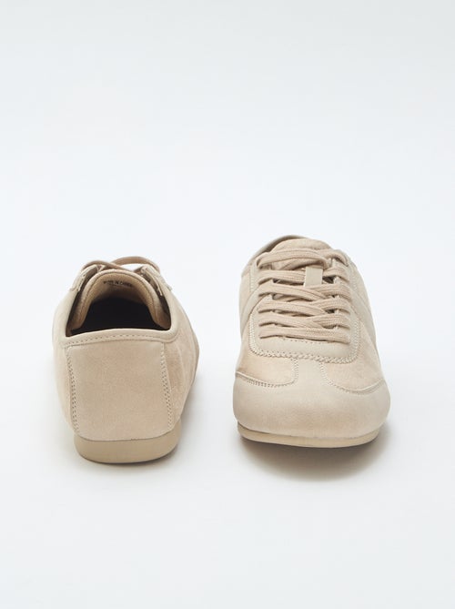 Sapatilhas bimatéria lisas - Kiabi