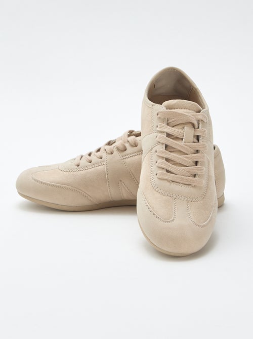 Sapatilhas bimatéria lisas - Kiabi