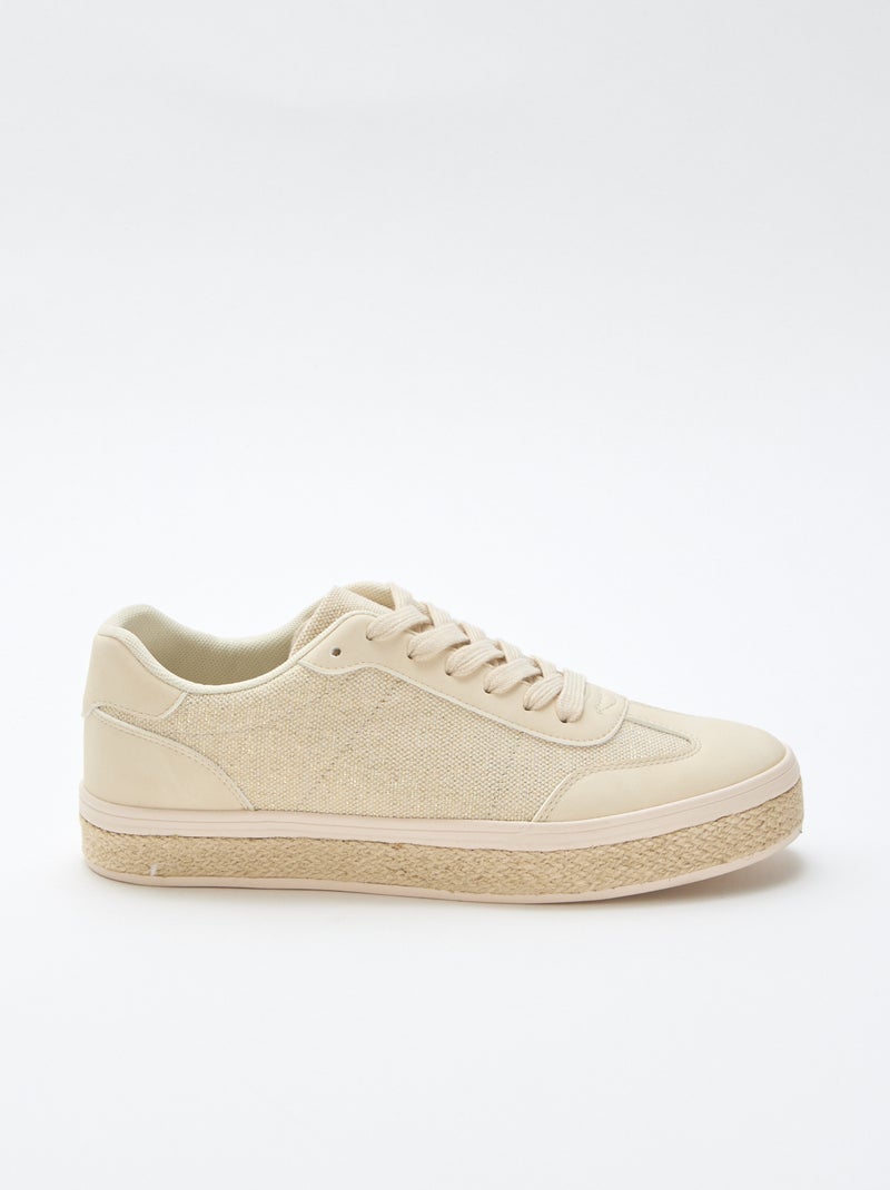 Sapatilhas bimaterial e sola de espadrille Amarelo - Kiabi