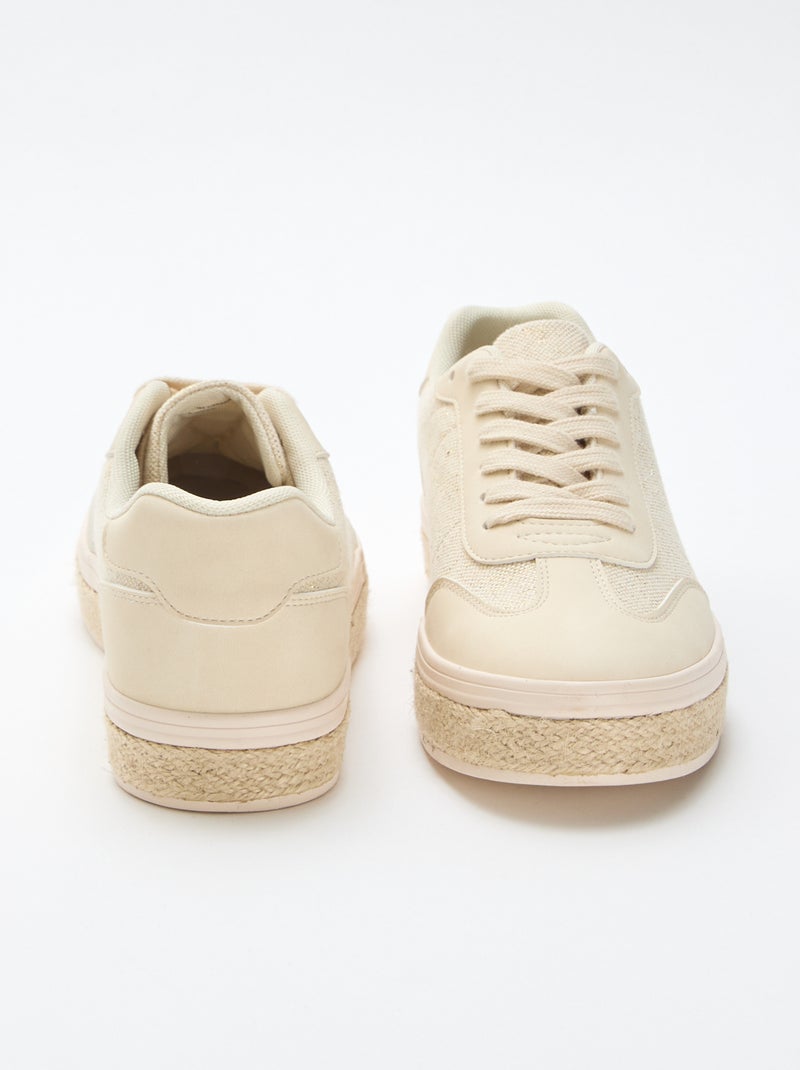 Sapatilhas bimaterial e sola de espadrille Amarelo - Kiabi