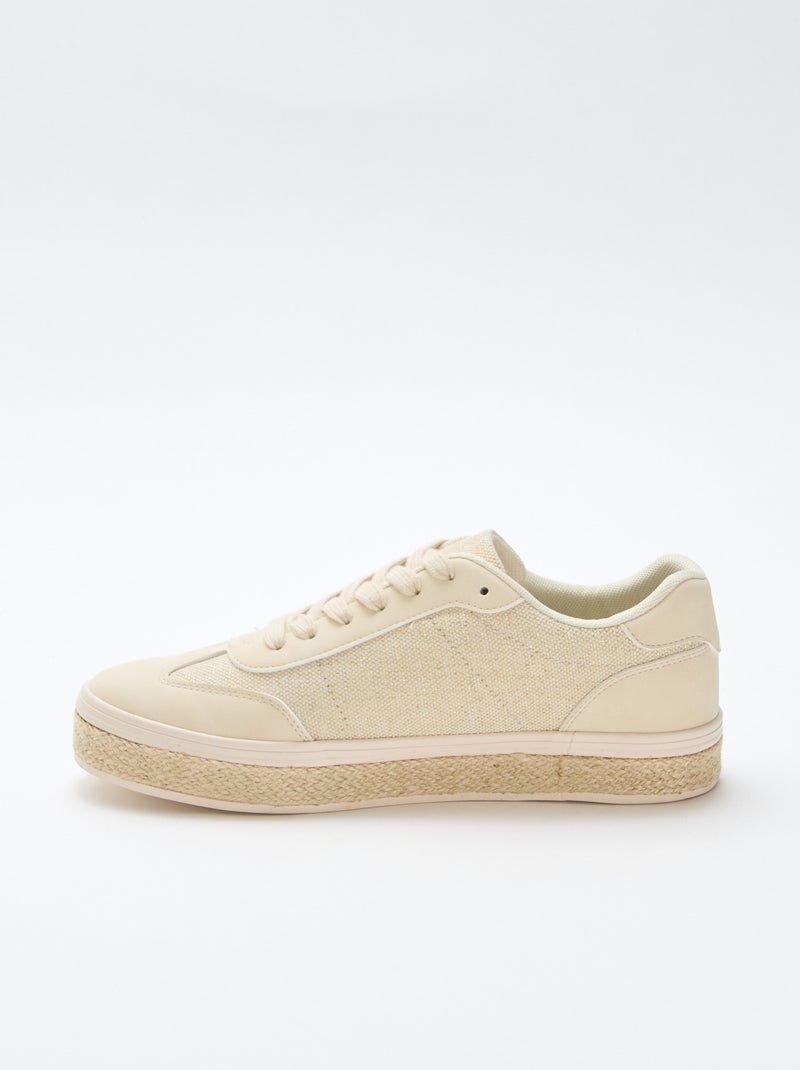Sapatilhas bimaterial e sola de espadrille Amarelo - Kiabi