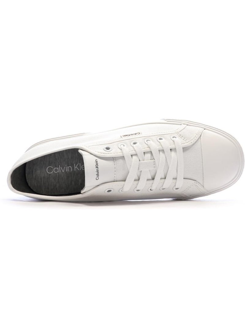Sapatilhas brancas de atacadores calvin klein jeans para homem Branco - Kiabi