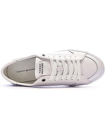Sapatilhas Brancas de Couro para Homem Tommy Hilfiger Core Corporate Vulc