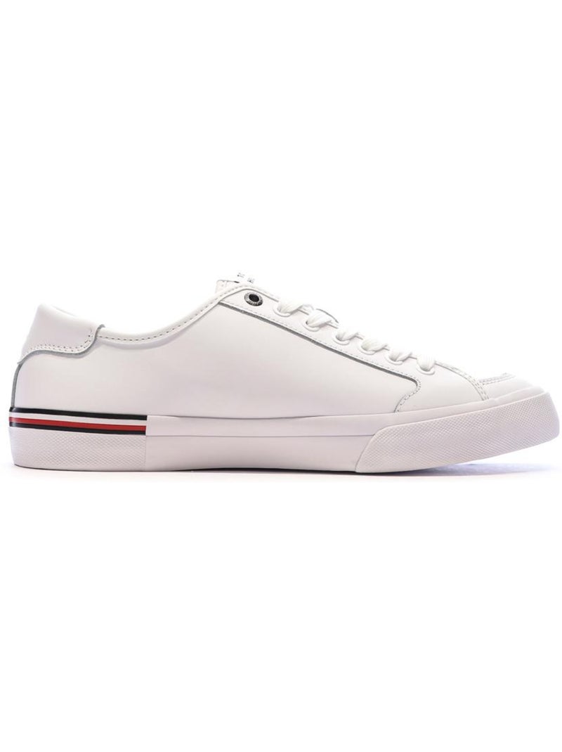 Sapatilhas Brancas de Couro para Homem Tommy Hilfiger Core Corporate Vulc Branco - Kiabi