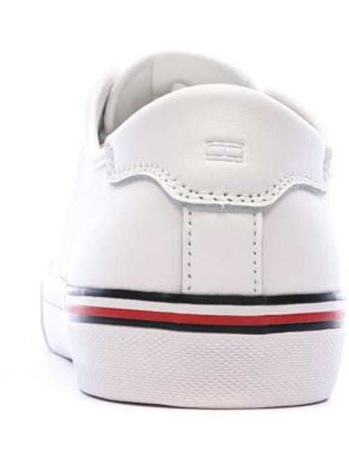 Sapatilhas Brancas de Couro para Homem Tommy Hilfiger Core Corporate Vulc - Kiabi Sapatilhas Brancas de Couro para Homem Tommy Hilfiger Core Corporate Vulc - Kiabi