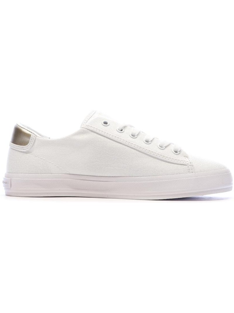 Sapatilhas Brancas de Lona com Atacadores Tommy Hilfiger para Mulher Branco - Kiabi
