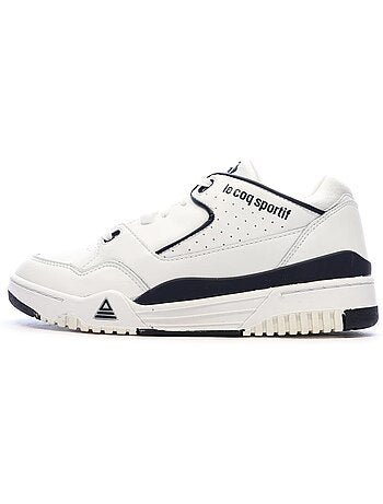 Sapatilhas brancas e azuis marinho le coq sportif t1000 para homem