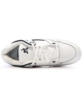 Sapatilhas brancas e azuis marinho le coq sportif t1000 para homem