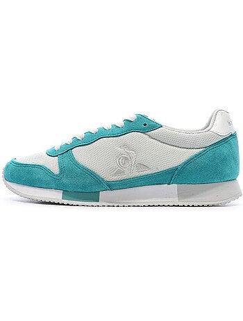 Sapatilhas Brancas e Turquesa Le Coq Sportif Alpha para Mulher