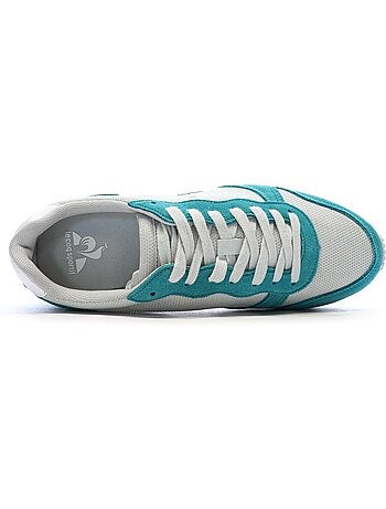 Sapatilhas Brancas e Turquesa Le Coq Sportif Alpha para Mulher