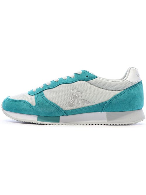 Sapatilhas Brancas e Turquesa Le Coq Sportif Alpha para Mulher - Kiabi