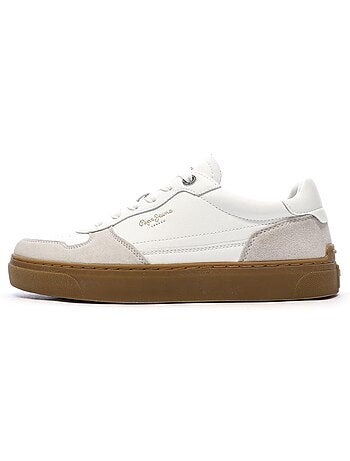Sapatilhas brancas masculinas pepe jeans camden one